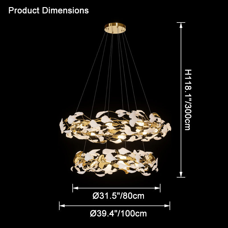 Aria Circular Tiered Gingko Chandelier