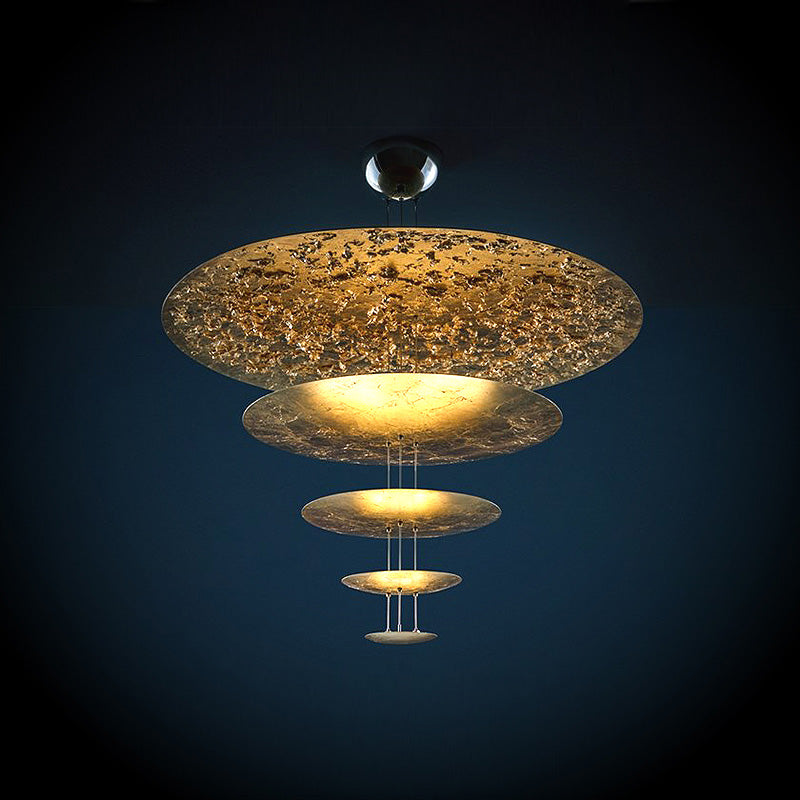 Aria Gold Tiered Discs Chandelier