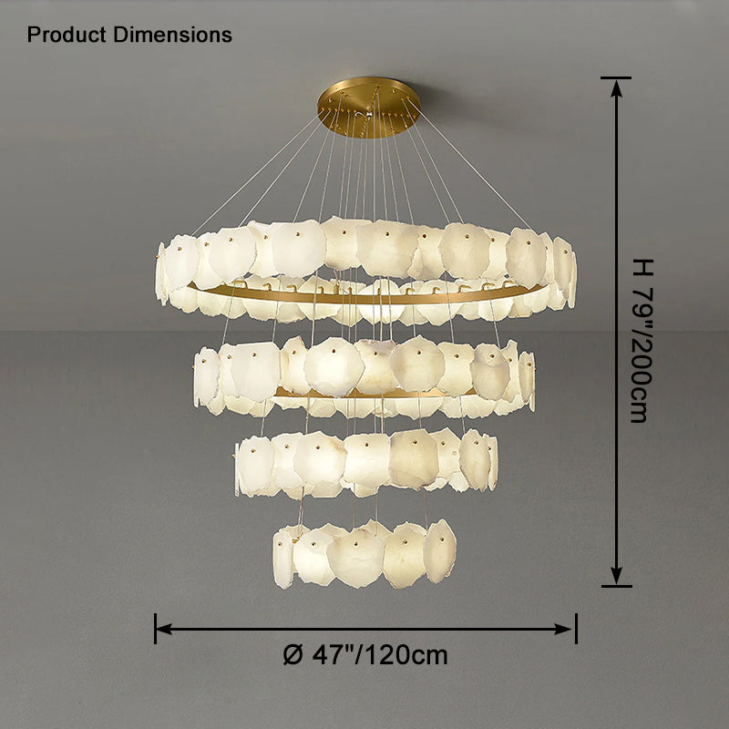 Aria Tiered Circular Alabaster Chandelier