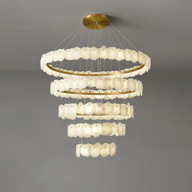 Aria Tiered Circular Alabaster Chandelier