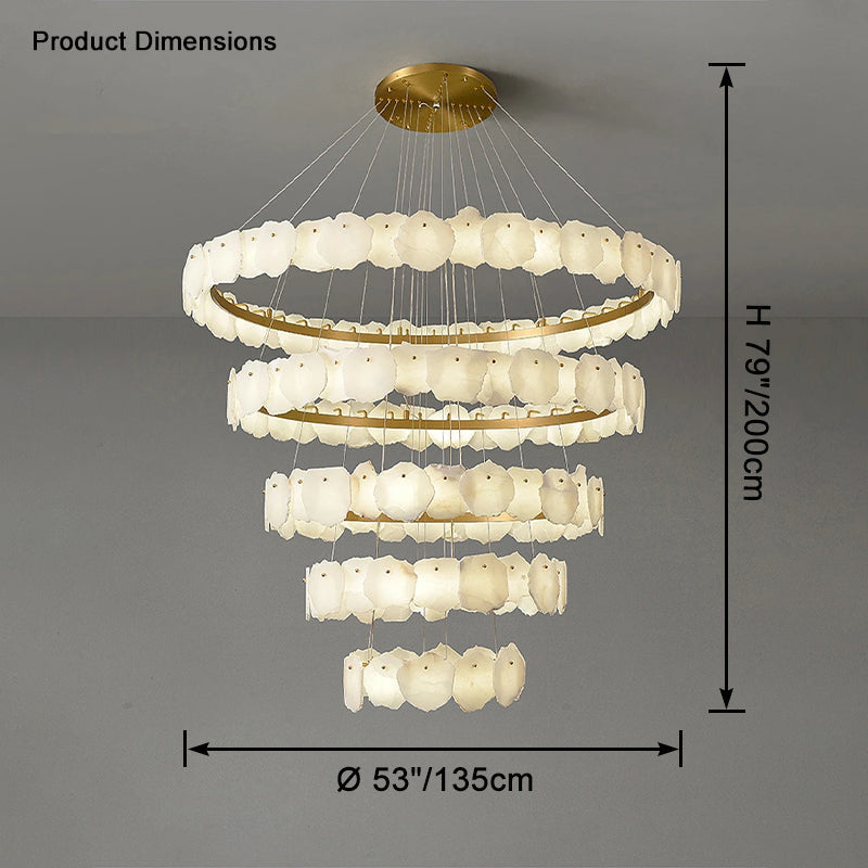 Aria Tiered Circular Alabaster Chandelier