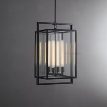 Becker Glass Lantern Modern Pendant Light 26" 34"