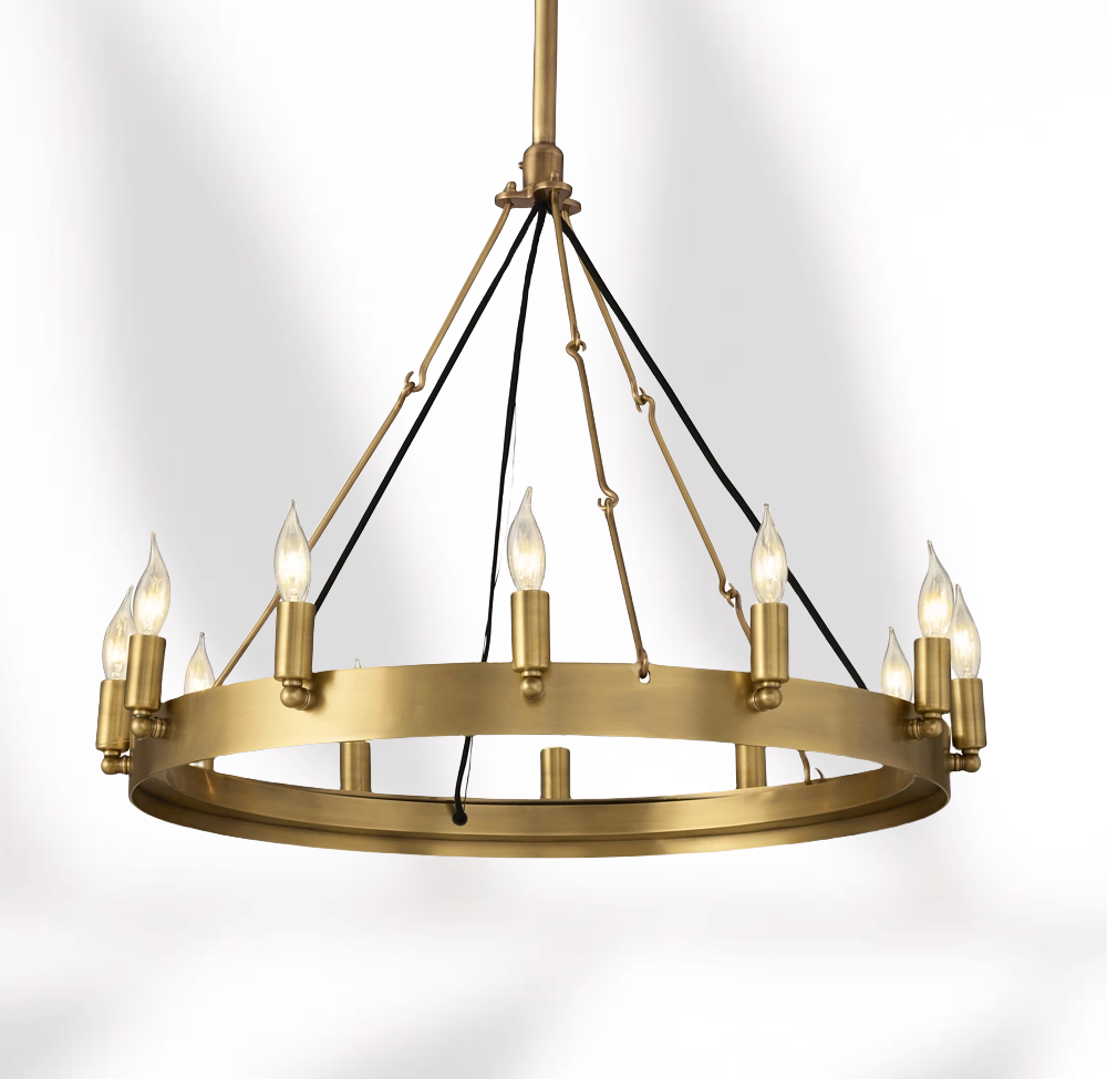 Dania Series Luxury Vintage Filament Round Chandelier, Classic Chandelier Lighting Fixture