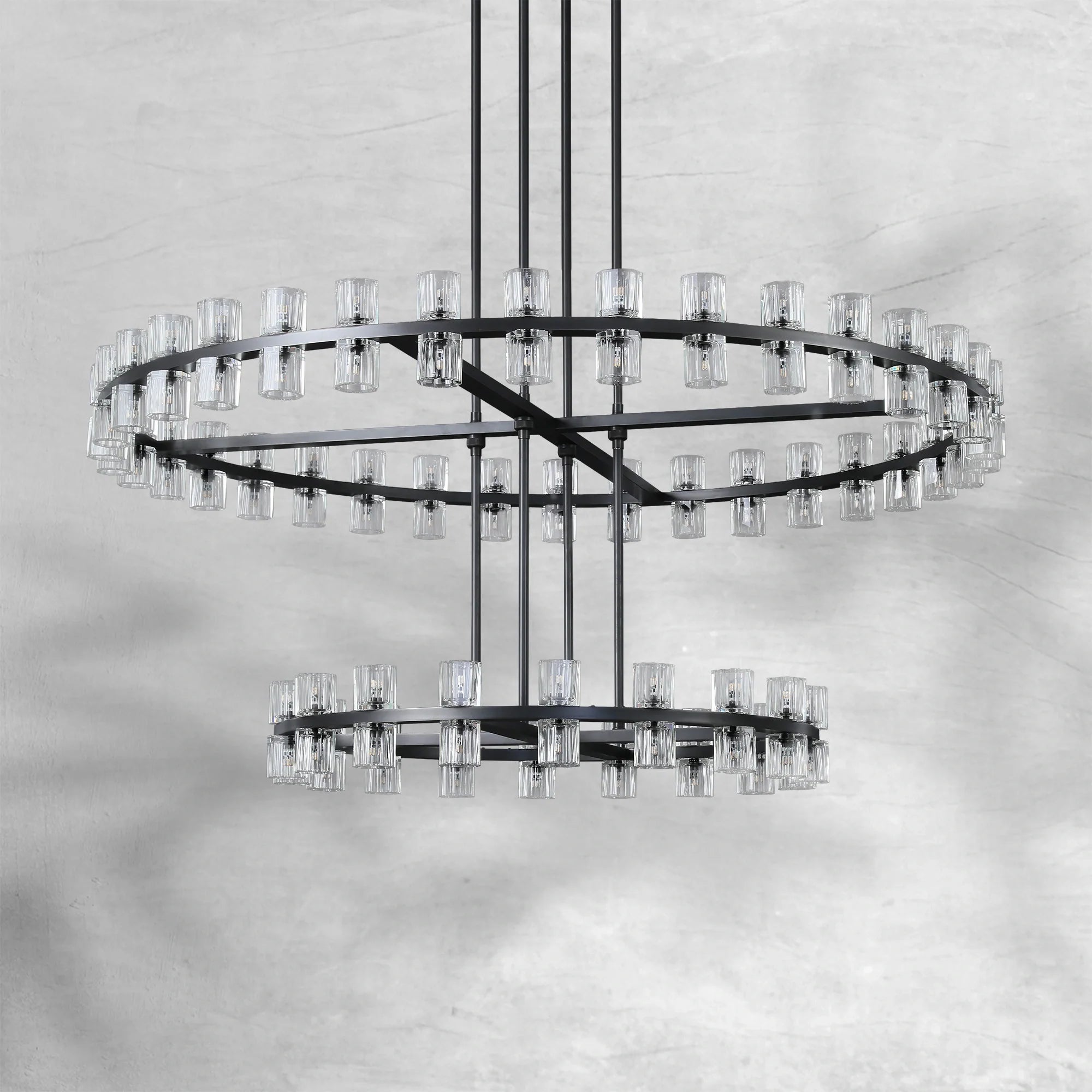 Arcachen Crystal Round 2-Tier Chandelier 60"