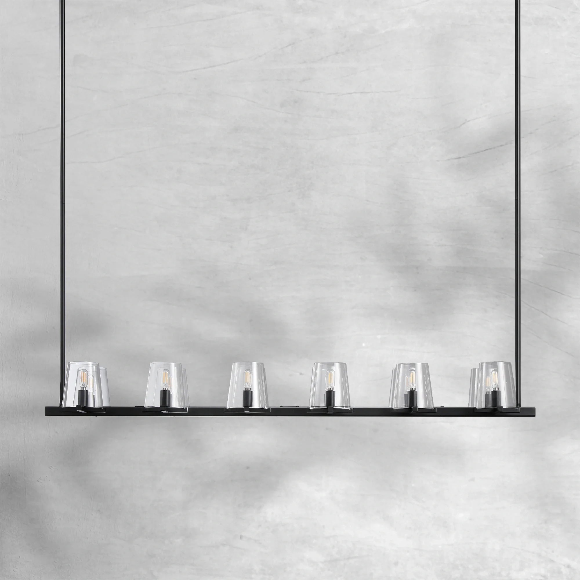 Paricia Glass Linear Chandelier 49"60"