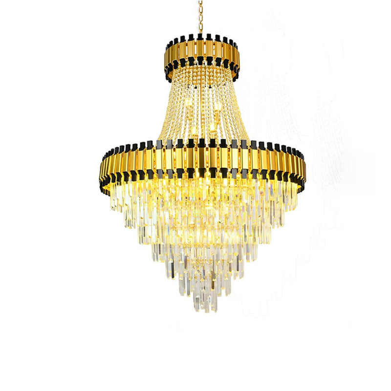 Aria Tiered Gold Crystal Chandelier