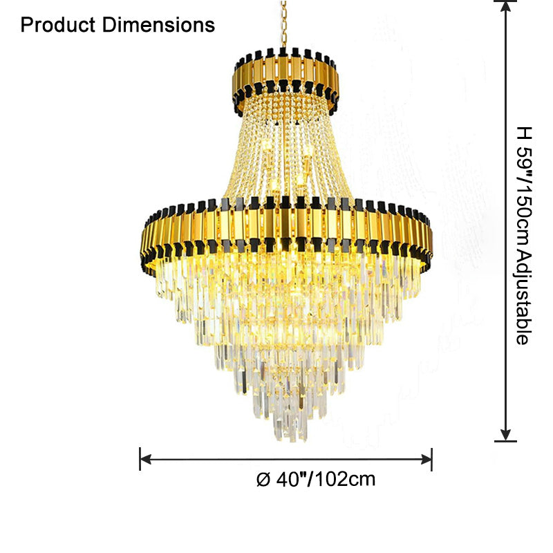 Aria Tiered Gold Crystal Chandelier