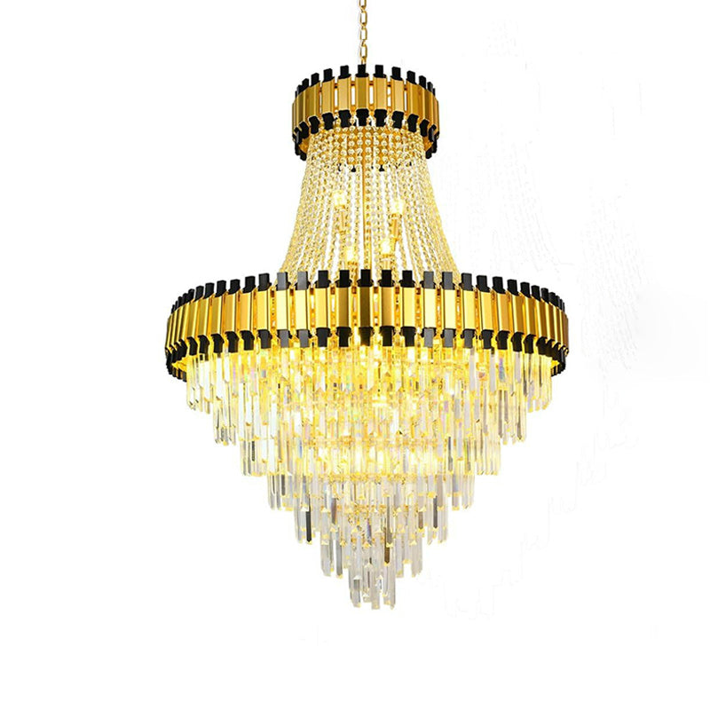 Aria Tiered Gold Crystal Chandelier