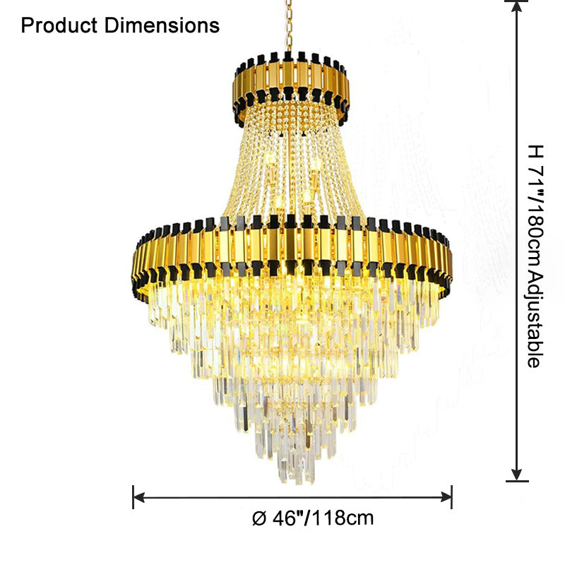Aria Tiered Gold Crystal Chandelier