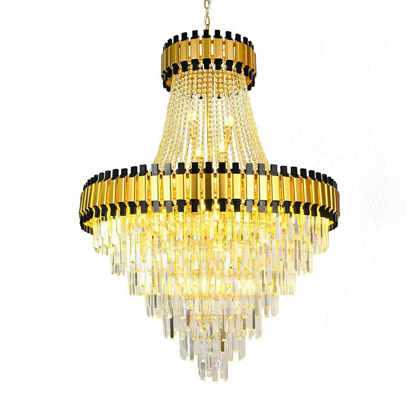 Aria Tiered Gold Crystal Chandelier