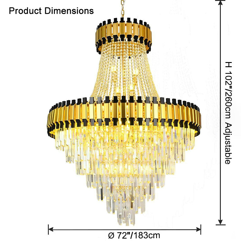 Aria Tiered Gold Crystal Chandelier