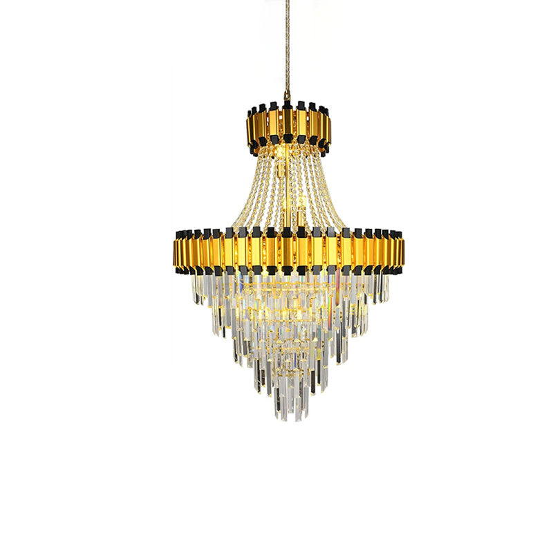 Aria Tiered Gold Crystal Chandelier