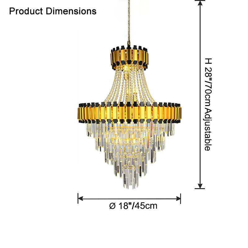 Aria Tiered Gold Crystal Chandelier