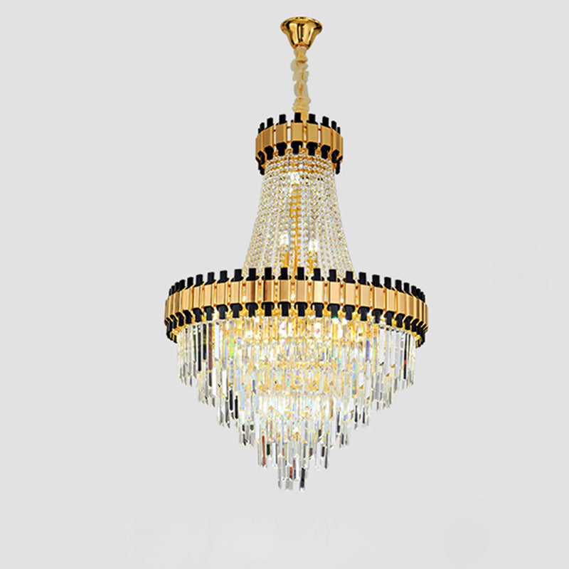 Aria Tiered Gold Crystal Chandelier