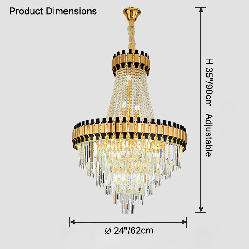 Aria Tiered Gold Crystal Chandelier