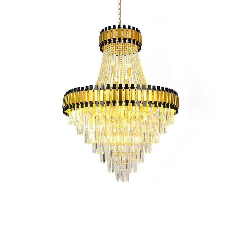 Aria Tiered Gold Crystal Chandelier