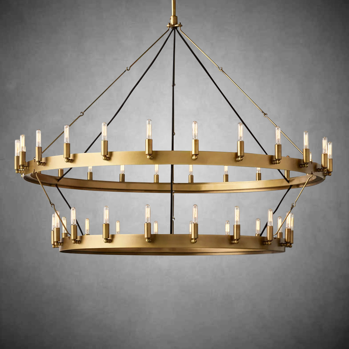 Dania Series Luxury Vintage Filament Round Chandelier, Classic Chandelier Lighting Fixture