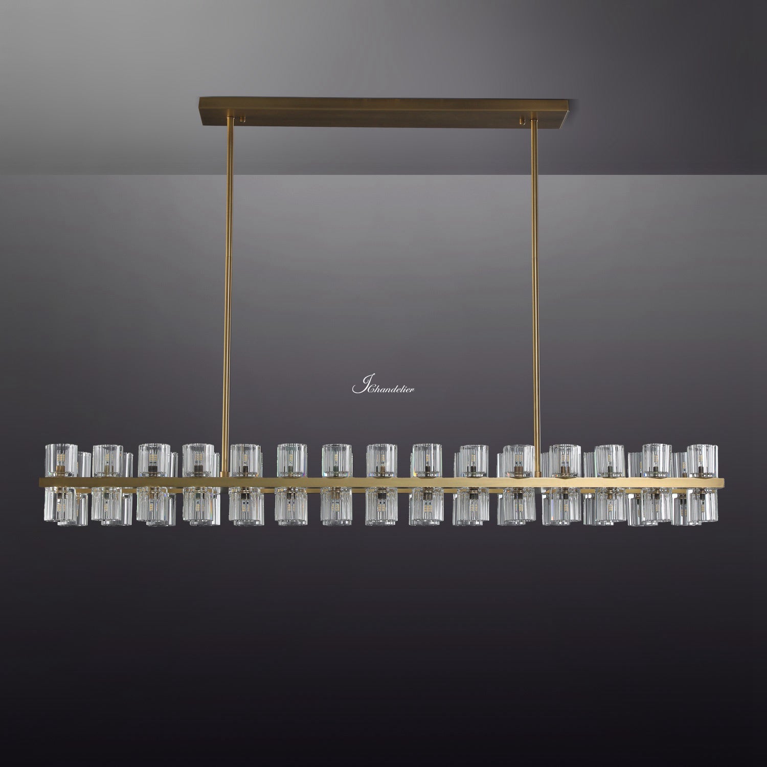 Arcachen Crystal Rectangular Chandelier 54"