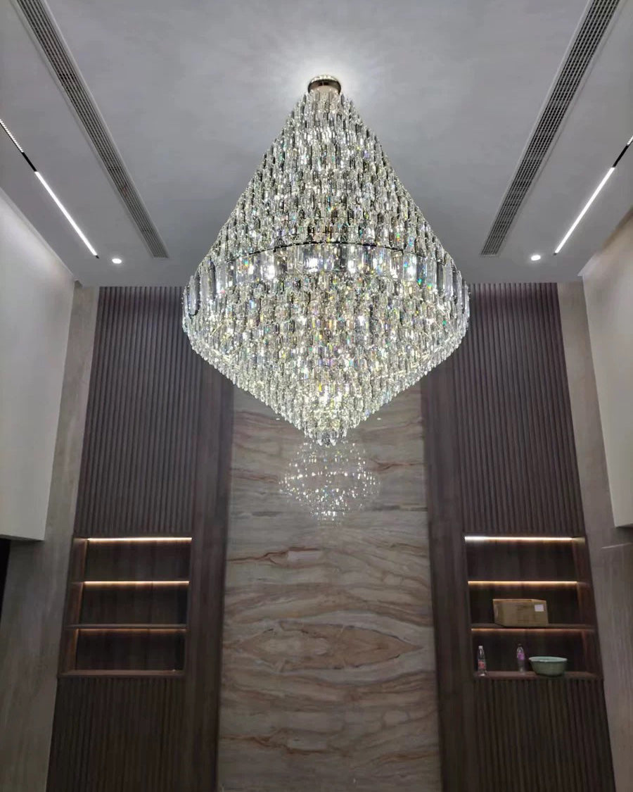 Aria Tiered taper Crystal Foyer Chandelier