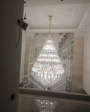Aria Tiered taper Crystal Foyer Chandelier