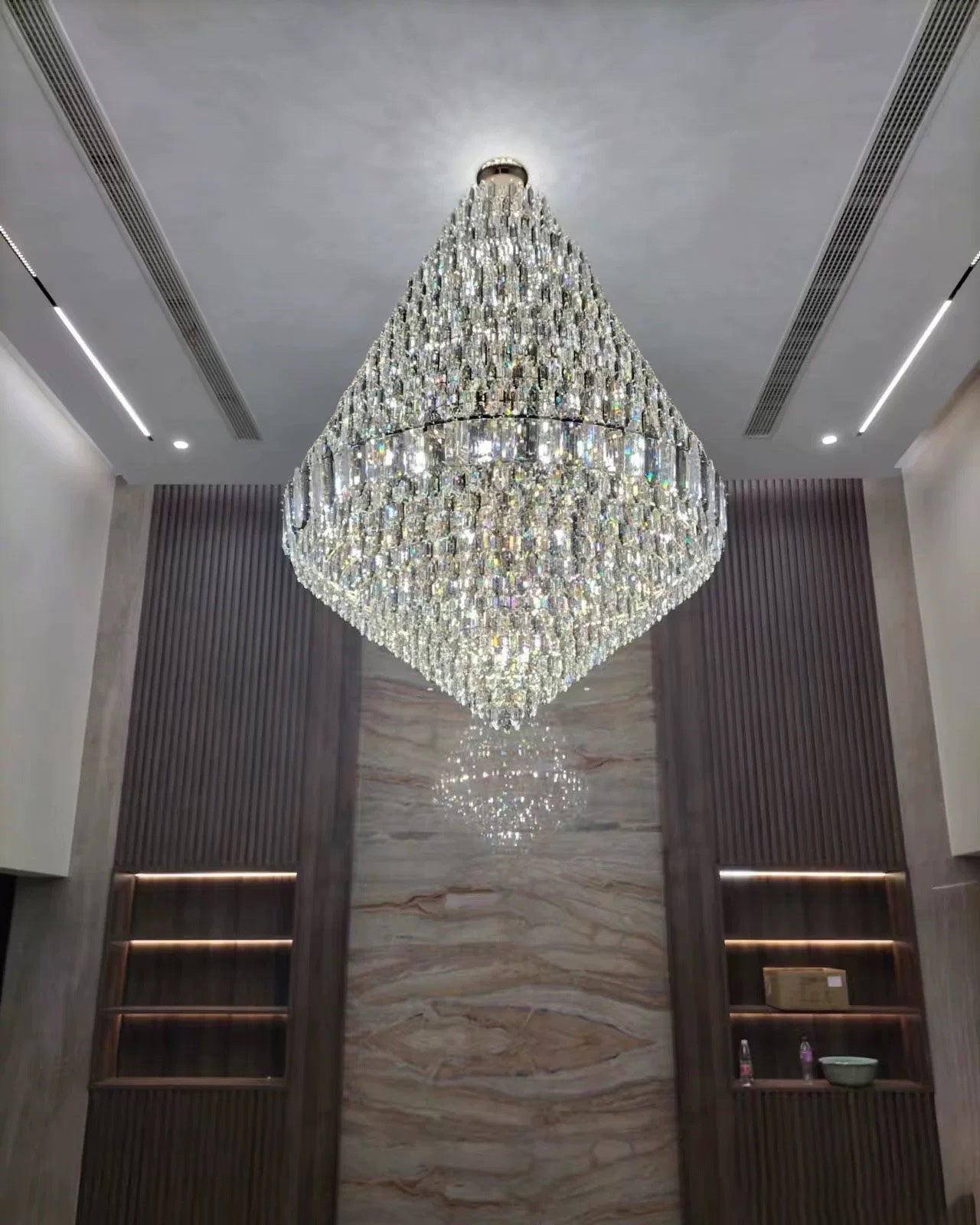 Aria Tiered taper Crystal Foyer Chandelier