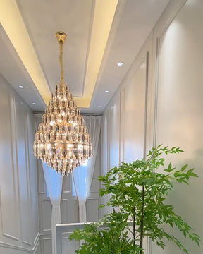 Aria Tiered taper Crystal Foyer Chandelier