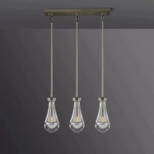 Raindrop Linear Chandelier 3-Light 22''