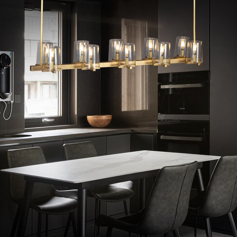 Paricia Glass Linear Chandelier 49"60"