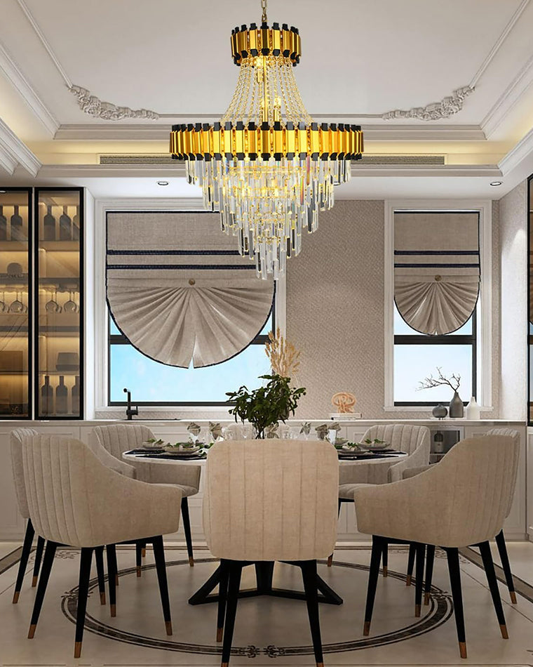 Aria Tiered Gold Crystal Chandelier