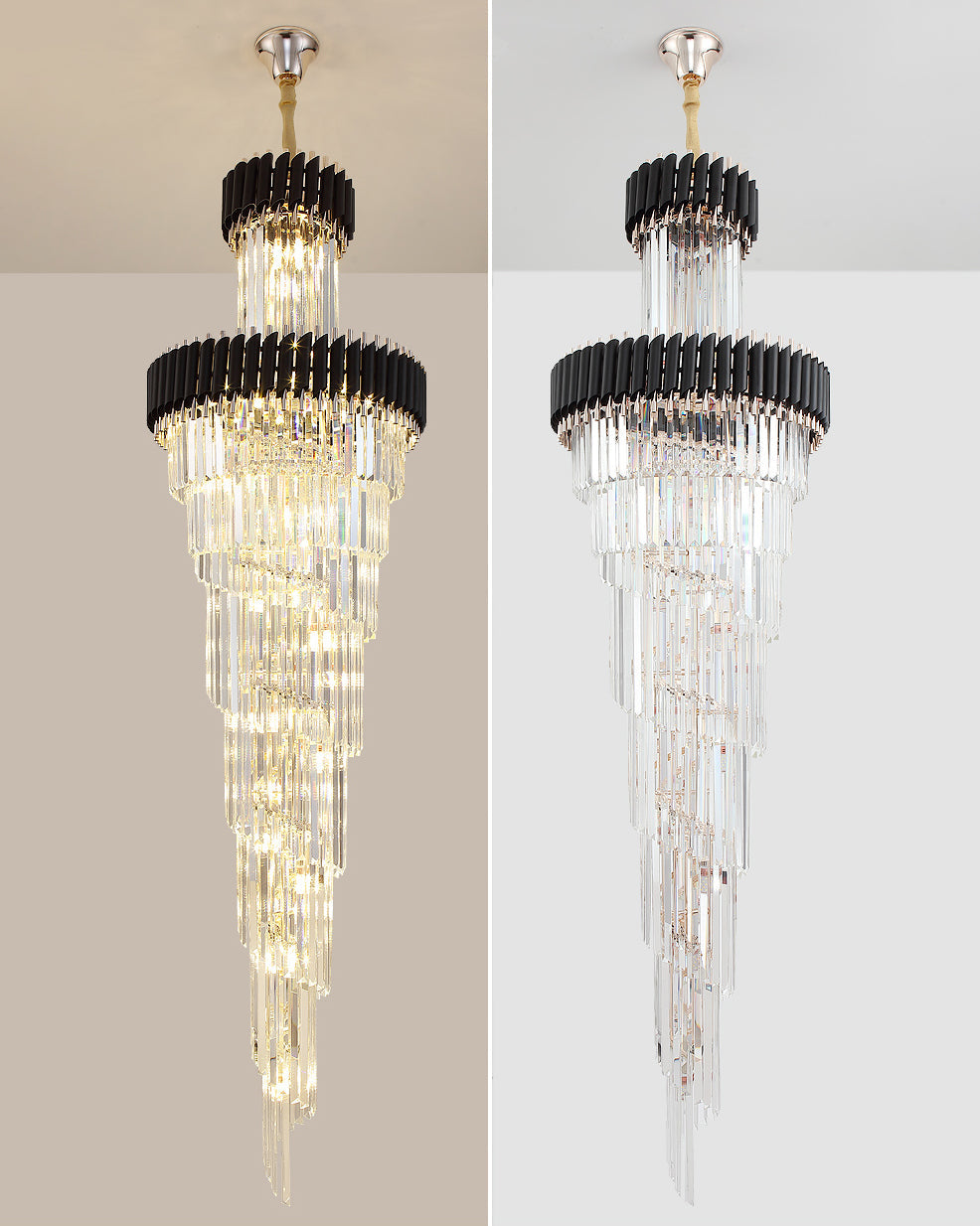 Aria Cascading Crystal Prism Chandelier