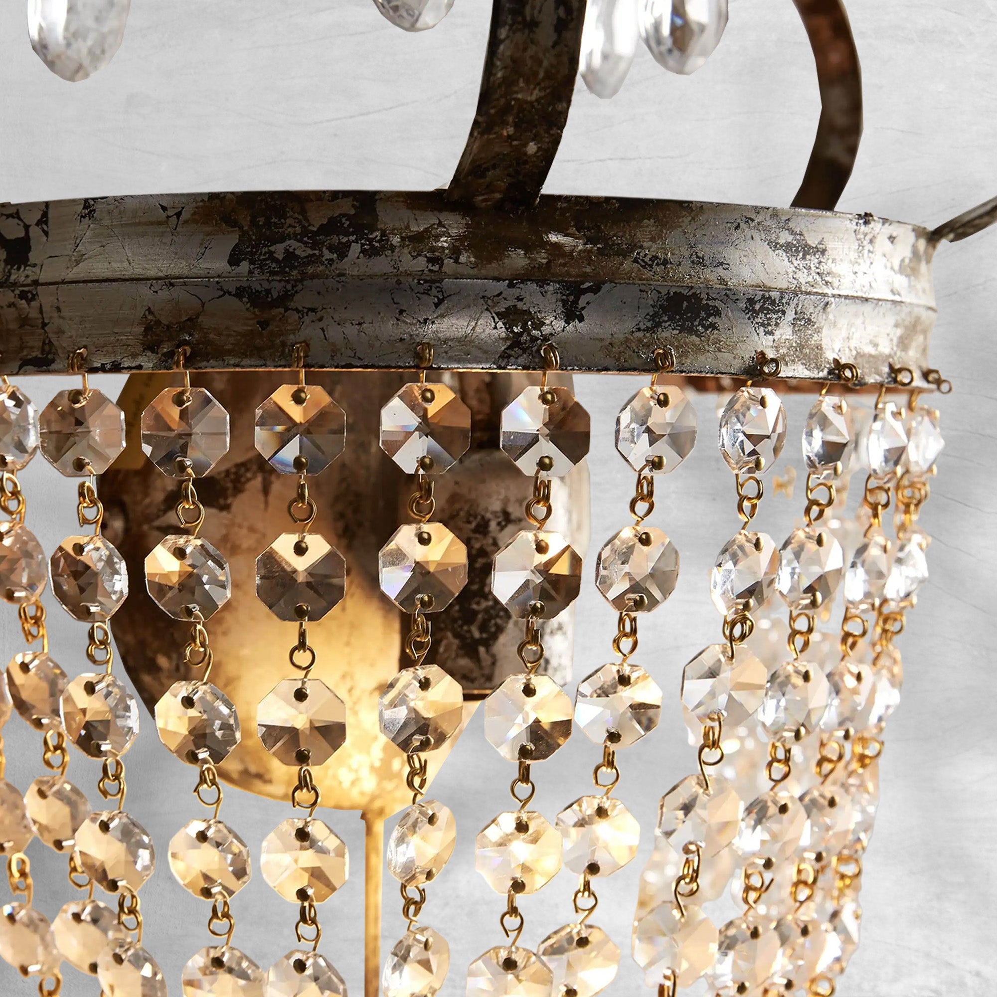 Fotini Iron Wall Sconce in Silver Clay