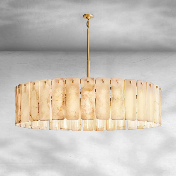 Calame Alabaster Round Chandelier 60" - Arialamps