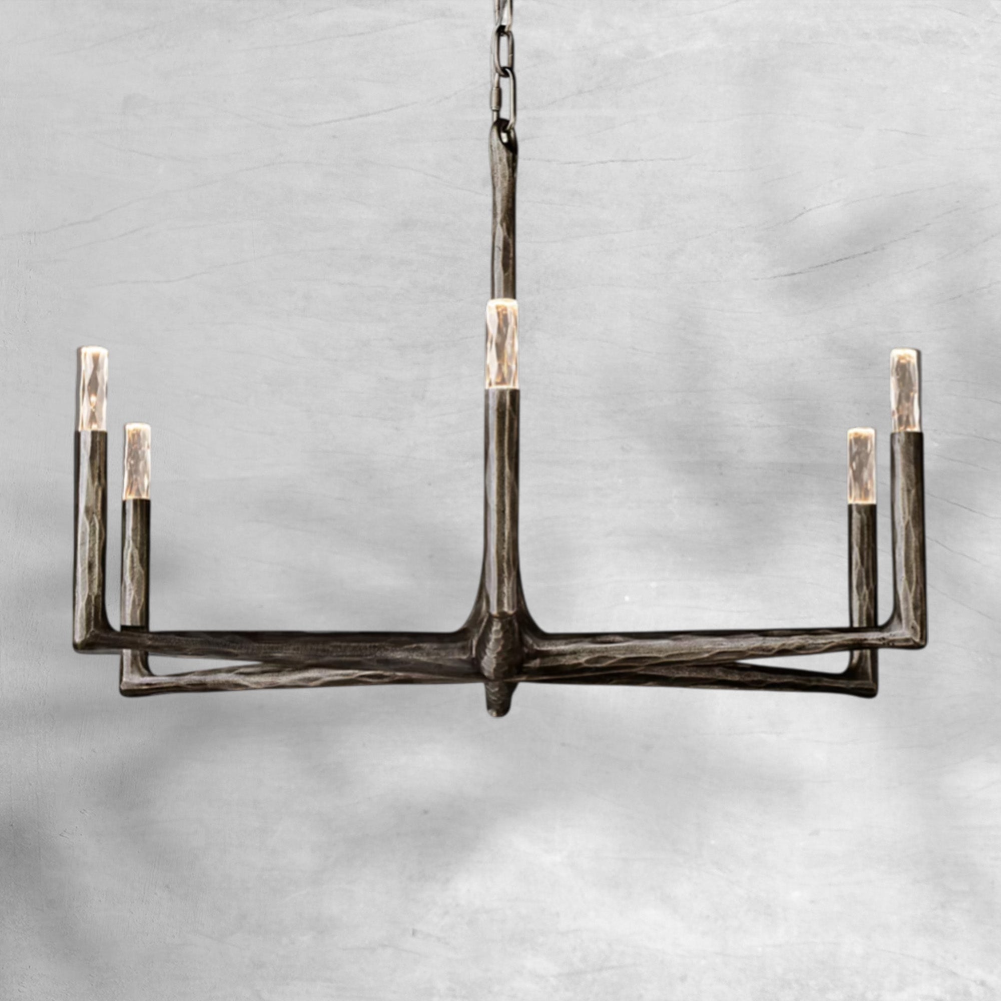 Thaddeas Forged Round Chandelier 36" 48” 60” 72”