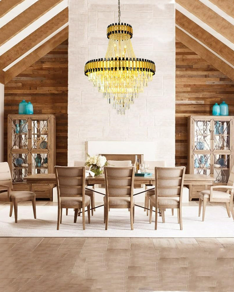 Aria Tiered Gold Crystal Chandelier