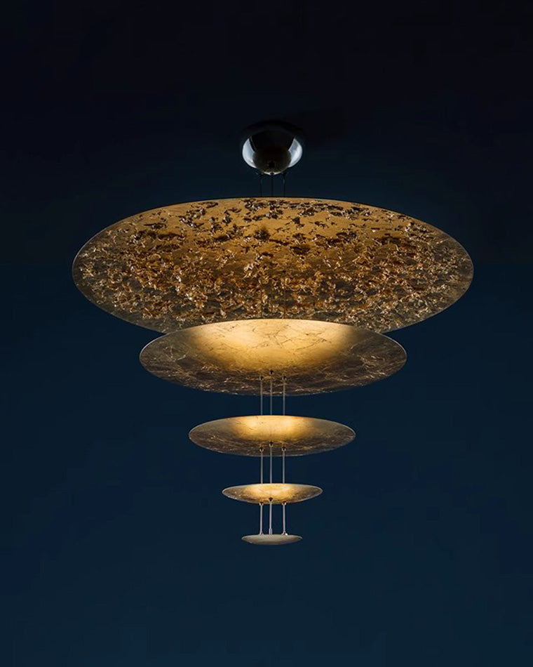 Aria Gold Tiered Discs Chandelier