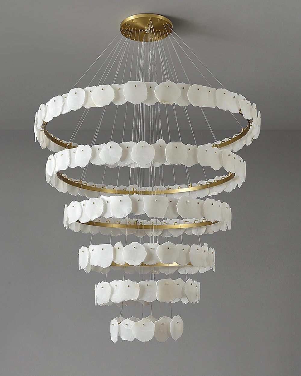 Aria Tiered Circular Alabaster Chandelier