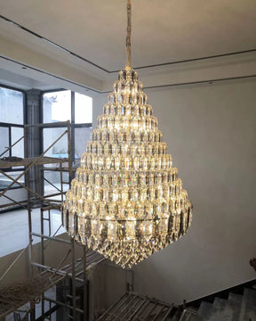 Aria Tiered taper Crystal Foyer Chandelier