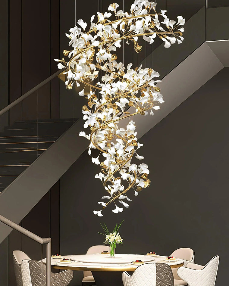 Aria Gingko Spiral Chandelier