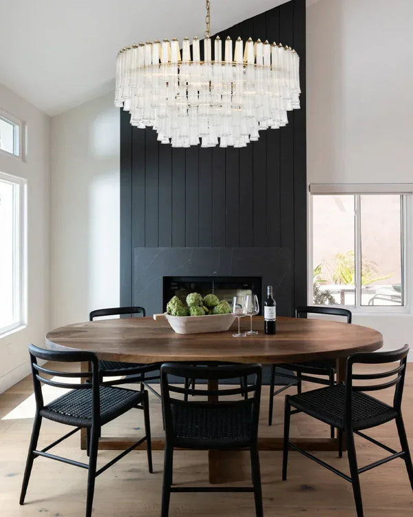 9 Light 20" Wide LED Lorelei Round Tiered Chandelier in Black Chain use for dining room American chandelier
