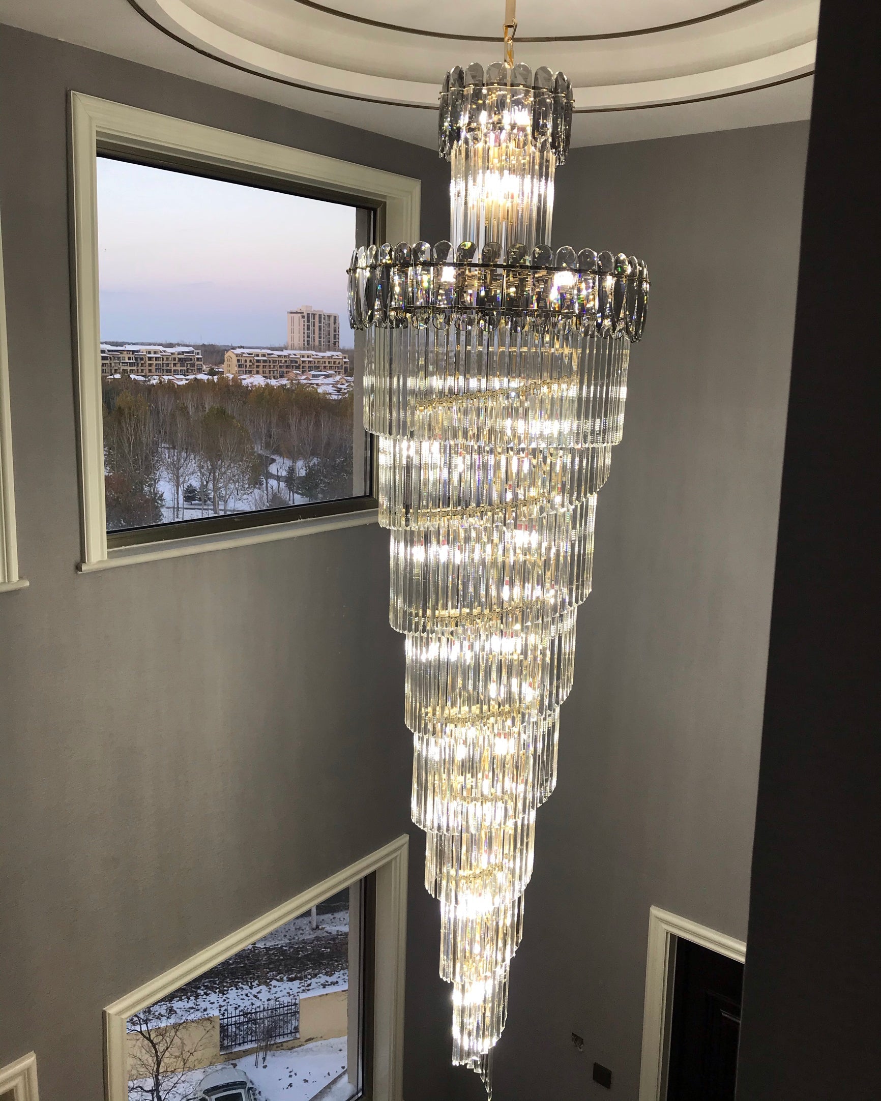 Aria Cascading Crystal Prism Chandelier