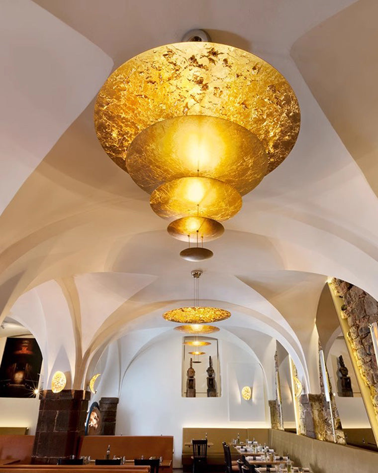 Aria Gold Tiered Discs Chandelier