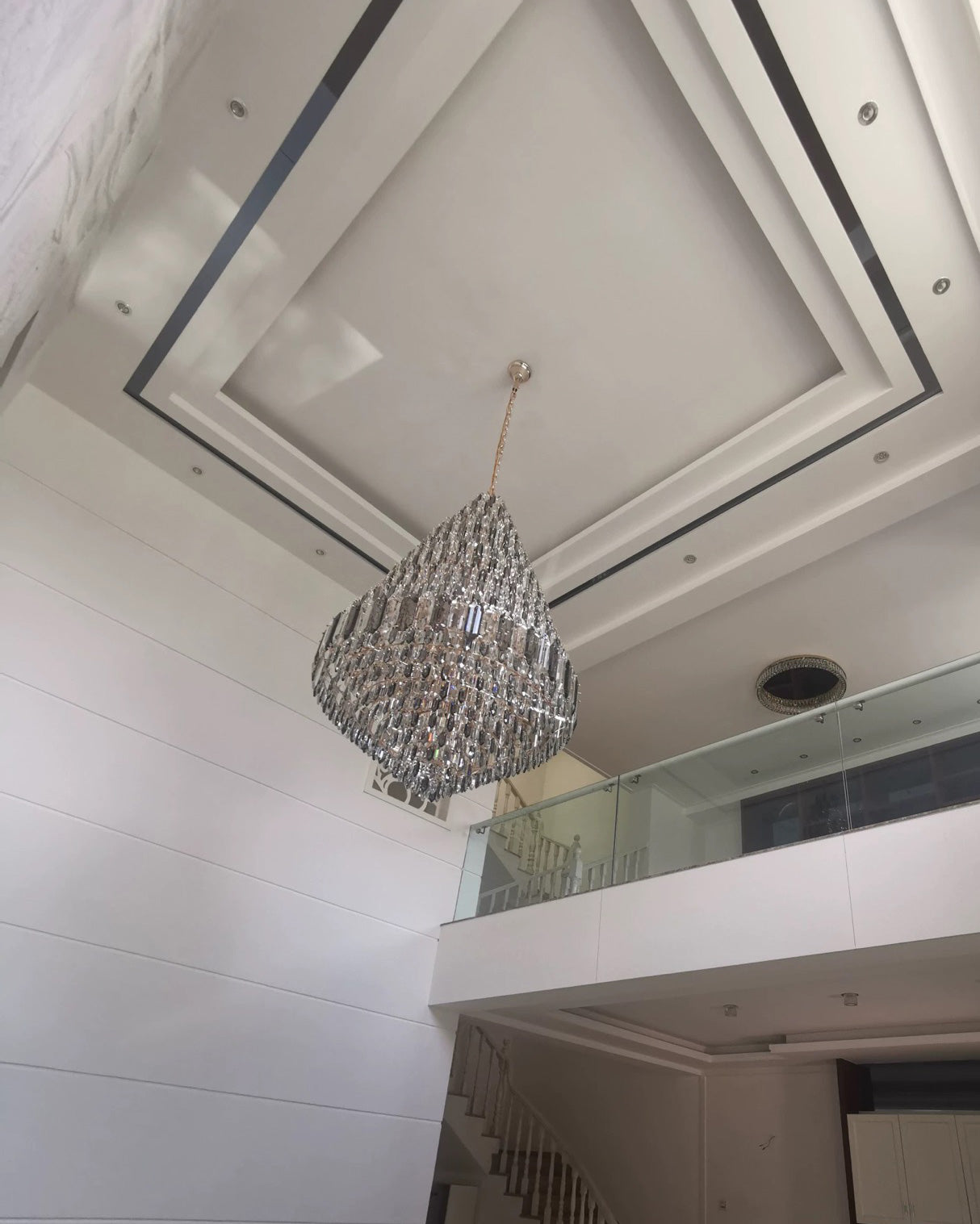 Aria Tiered taper Crystal Foyer Chandelier