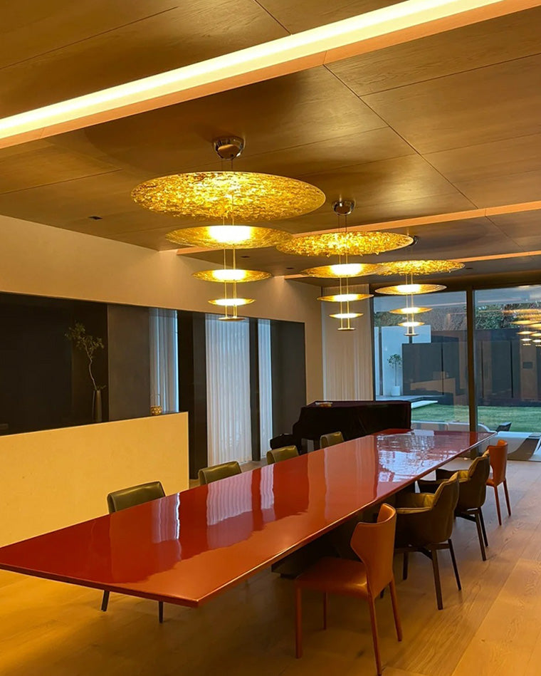 Aria Gold Tiered Discs Chandelier