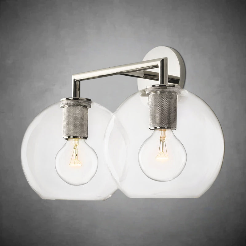 Utilitaive Globe Shade Double Sconce