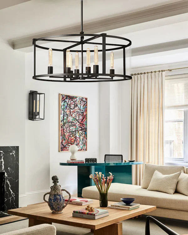 Baker Glass Lantern Modern Round Chandelier 33"44"55"