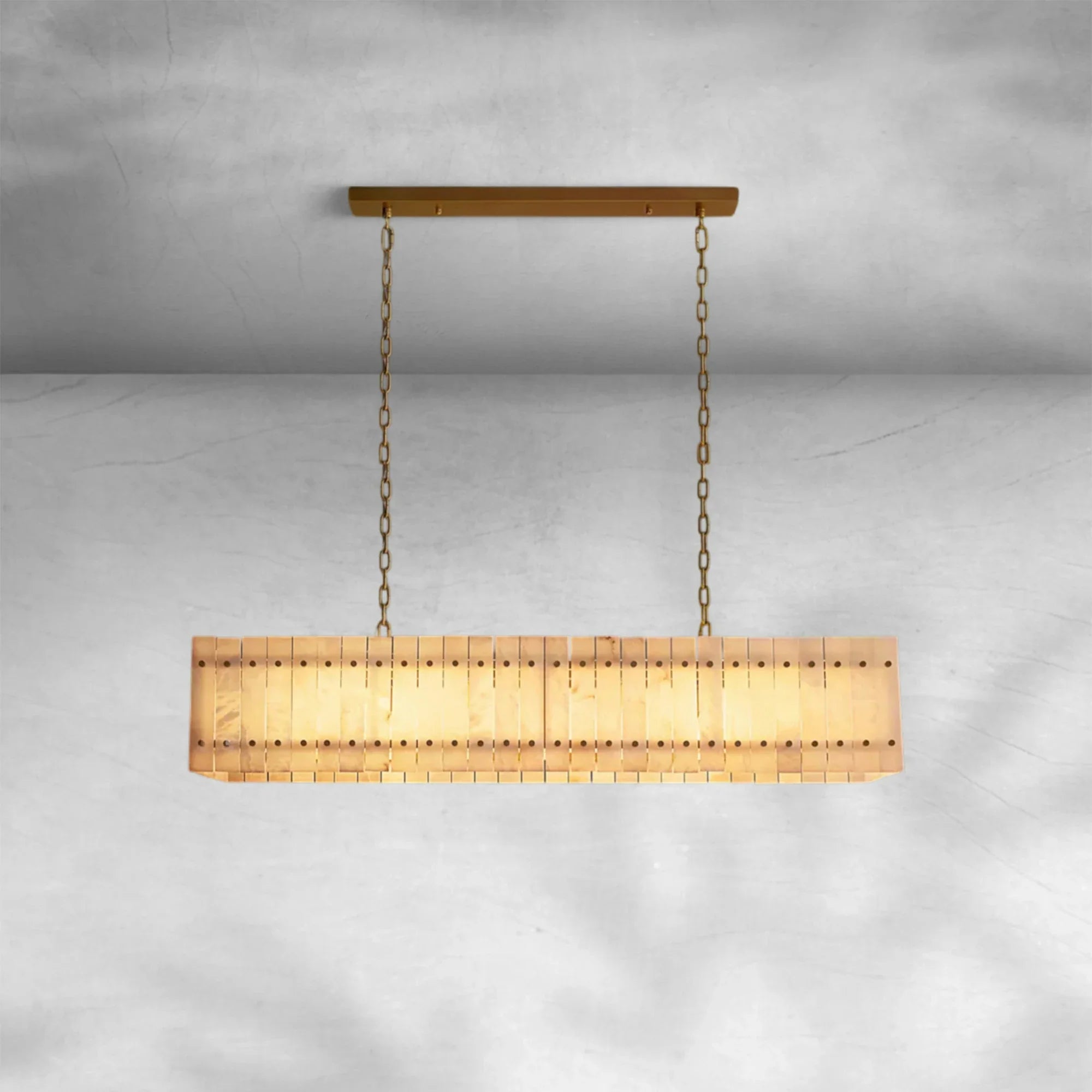 Sun Marcus Alabaster Linear Chandelier 54''72''