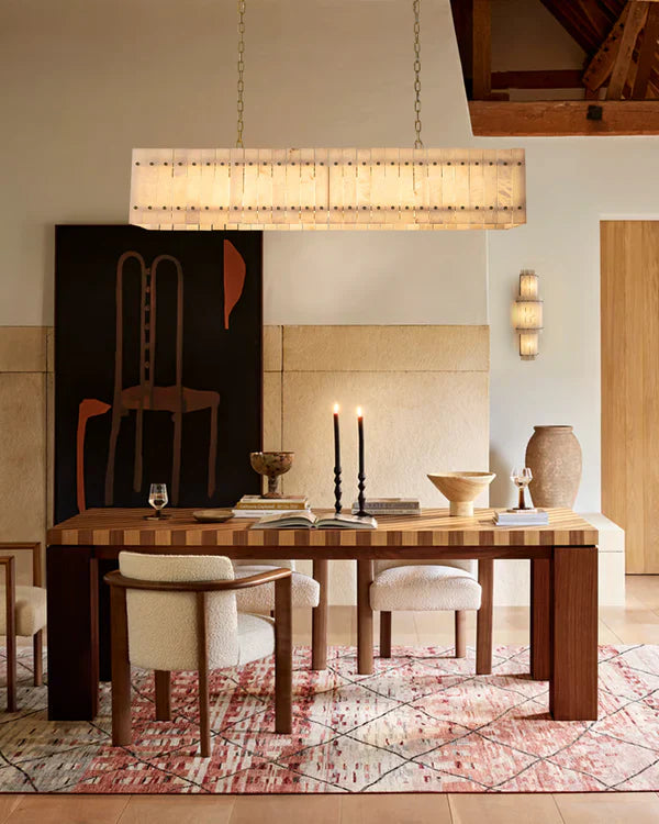 Sun Marcus Alabaster Linear Chandelier 54''72''