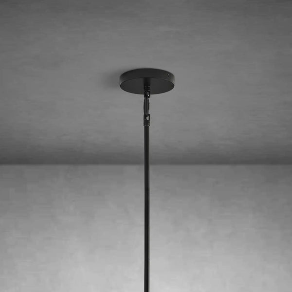 7" Black Glass Modern Pendant Light with Adjustable Height