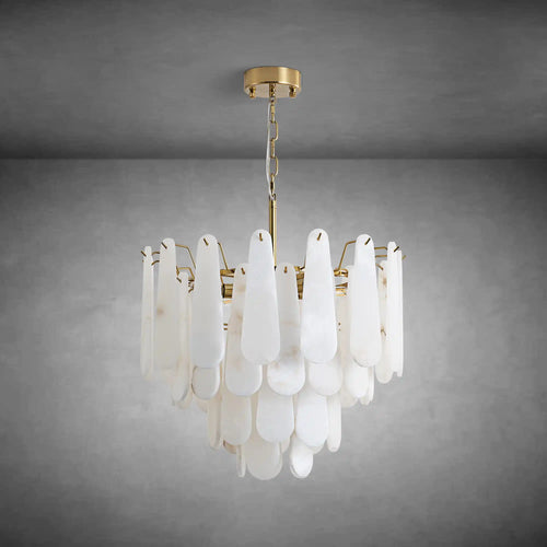modern alabaster round pendant light