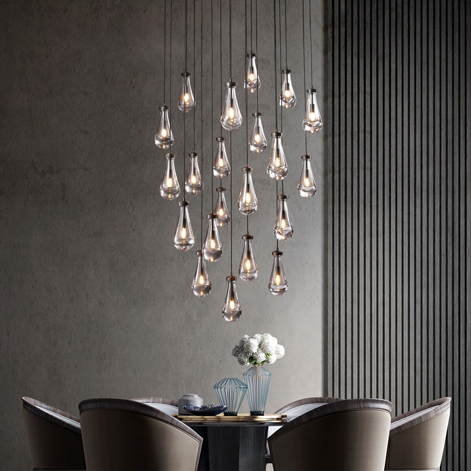 Raindrop Round Modern Chandelier Light